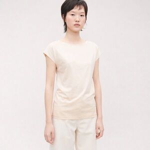 COS Cream Slim Fit Mercerized Cotton T-Shirt | XS | NWT | Minimalist Capsule Tee